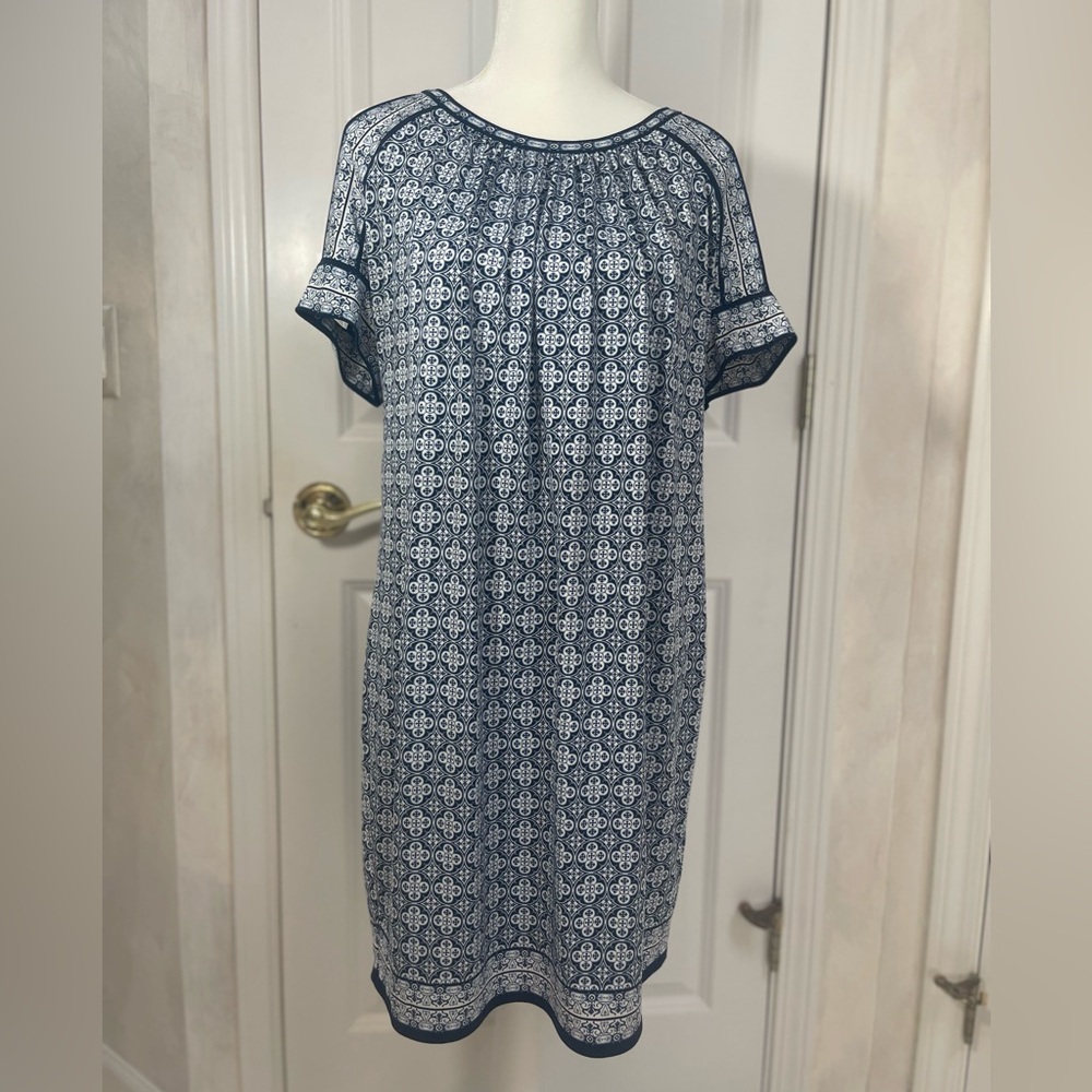 Max Studio Navy and White Mini Dress